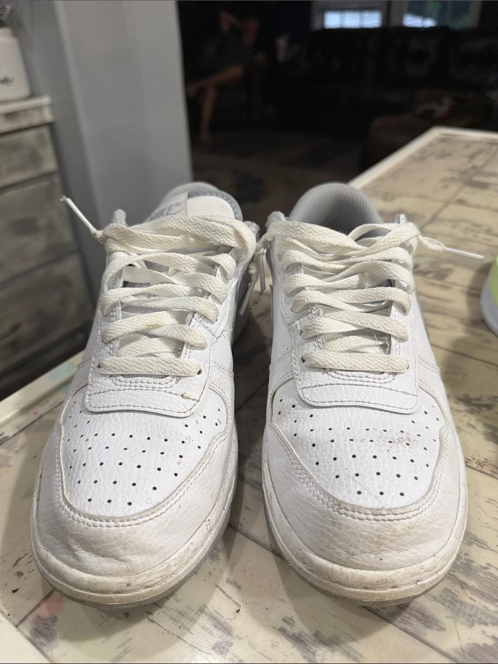 Nike' White & Grey Low-Top Sneakers